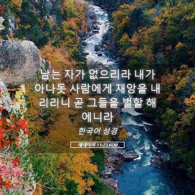 Picture 05 - 예레미야 11:23 KOR - 남는 자가 없으리라 내가 아나돗 - Bible Verse Picture