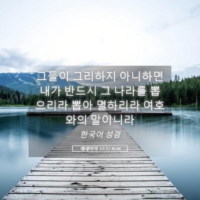 Picture 05 - 예레미야 12:17 KOR - 그들이 그리하지 아니하면 내가 - Bible Verse Picture
