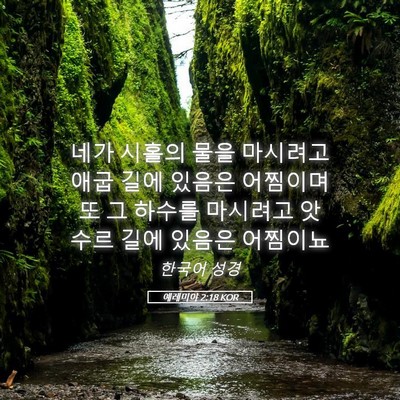 Picture 05 - 예레미야 2:18 KOR - 네가 시홀의 물을 마시려고 애굽 - Bible Verse Picture