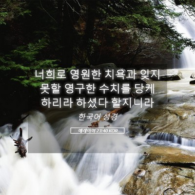 Picture 05 - 예레미야 23:40 KOR - 너희로 영원한 치욕과 잊지 못할 - Bible Verse Picture