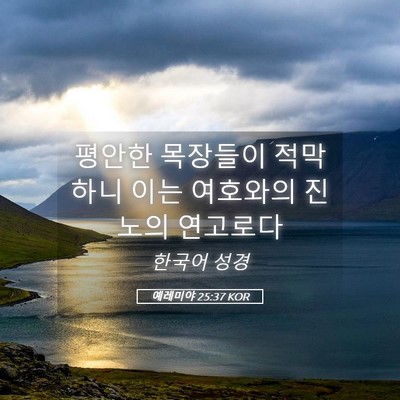 Picture 05 - 예레미야 25:37 KOR - 평안한 목장들이 적막하니 이는 - Bible Verse Picture
