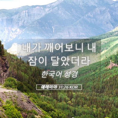 Picture 05 - 예레미야 31:26 KOR - 내가 깨어보니 내 잠이 - Bible Verse Picture