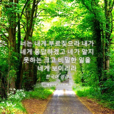 Picture 05 - 예레미야 33:3 KOR - 너는 내게 부르짖으라 내가 네게 - Bible Verse Picture