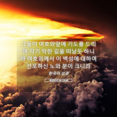 Picture 05 - 예레미야 36:7 KOR - 그들이 여호와앞에 기도를 드리며 - Bible Verse Picture