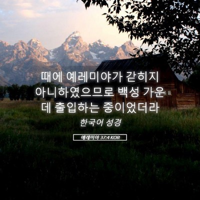 Picture 05 - 예레미야 37:4 KOR - 때에 예레미야가 갇히지 - Bible Verse Picture