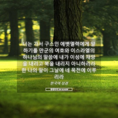 Picture 05 - 예레미야 39:16 KOR - 너는 가서 구스인 에벳멜렉에게 - Bible Verse Picture
