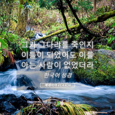 Picture 05 - 예레미야 41:4 KOR - 그가 그다랴를 죽인지 이틀이 - Bible Verse Picture