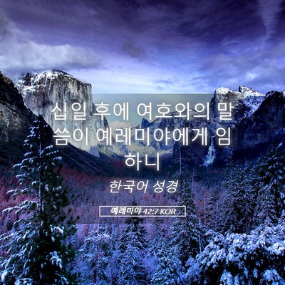 Picture 05 - 예레미야 42:7 KOR - 십일 후에 여호와의 말씀이 - Bible Verse Picture