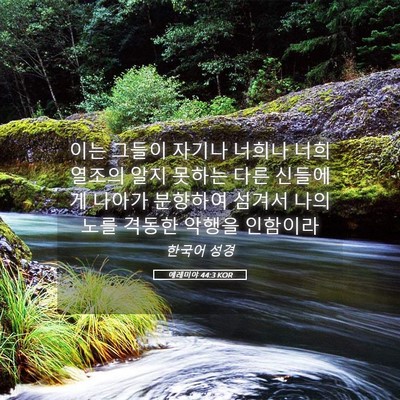Picture 05 - 예레미야 44:3 KOR - 이는 그들이 자기나 너희나 너희 - Bible Verse Picture