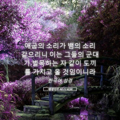 Picture 05 - 예레미야 46:22 KOR - 애굽의 소리가 뱀의 소리 같으리니 - Bible Verse Picture