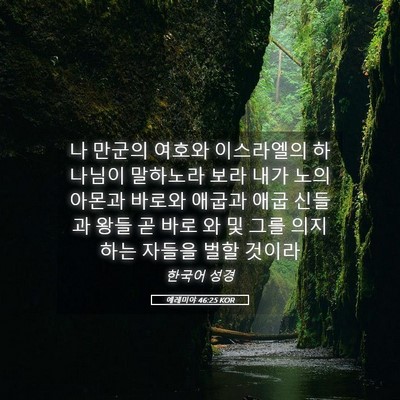 Picture 05 - 예레미야 46:25 KOR - 나 만군의 여호와 이스라엘의 - Bible Verse Picture