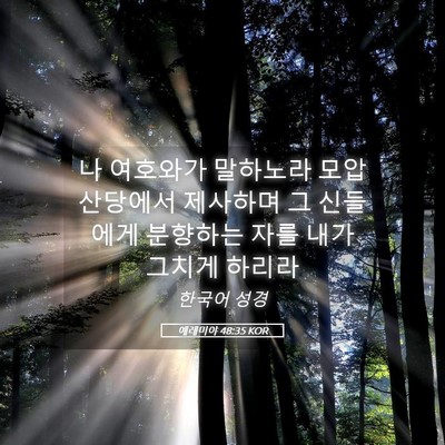 Picture 05 - 예레미야 48:35 KOR - 나 여호와가 말하노라 모압 산당에서 - Bible Verse Picture