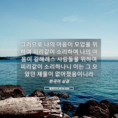 Picture 05 - 예레미야 48:36 KOR - 그러므로 나의 마음이 모압을 위하여 - Bible Verse Picture