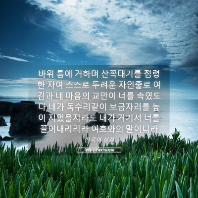 Picture 05 - 예레미야 49:16 KOR - 바위 틈에 거하며 산꼭대기를 점령한 - Bible Verse Picture