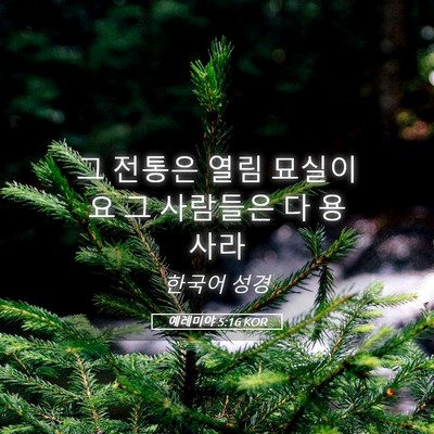 Picture 05 - 예레미야 5:16 KOR - 그 전통은 열림 묘실이요 그 - Bible Verse Picture