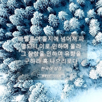 Picture 05 - 예레미야 51:8 KOR - 바벨론이 졸지에 넘어져 파멸되니 - Bible Verse Picture