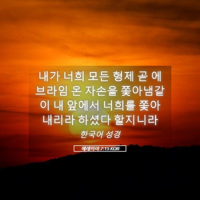 Picture 05 - 예레미야 7:15 KOR - 내가 너희 모든 형제 곧 에브라임 온 - Bible Verse Picture