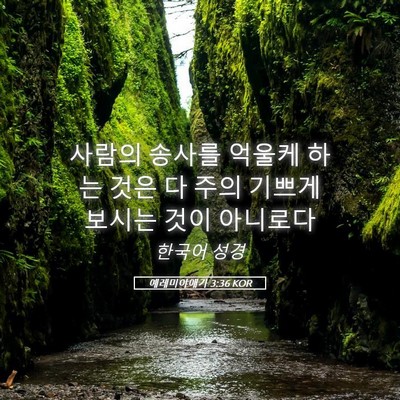 Picture 05 - 예레미야애가 3:36 KOR - 사람의 송사를 억울케 하는 것은 다 - Bible Verse Picture