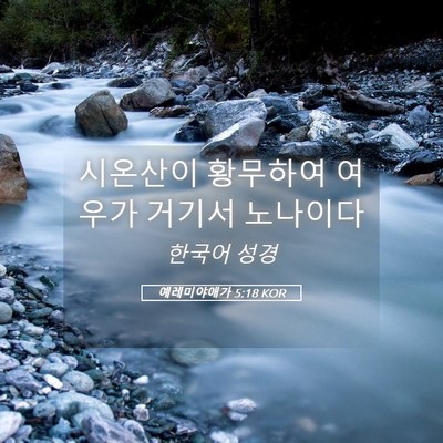 Picture 05 - 예레미야애가 5:18 KOR - 시온산이 황무하여 여우가 거기서 - Bible Verse Picture