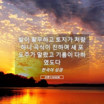 Picture 05 - 요엘 1:10 KOR - 밭이 황무하고 토지가 처량하니 - Bible Verse Picture