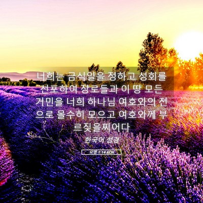 Picture 05 - 요엘 1:14 KOR - 너희는 금식일을 정하고 성회를 - Bible Verse Picture