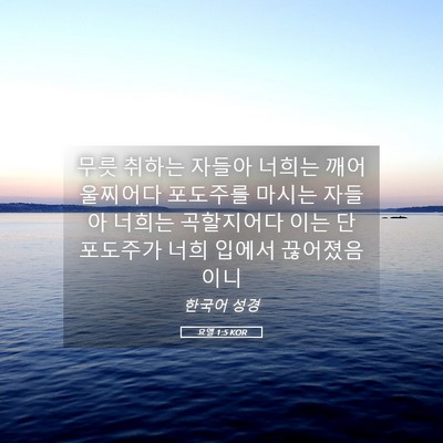 Picture 05 - 요엘 1:5 KOR - 무릇 취하는 자들아 너희는 깨어 - Bible Verse Picture