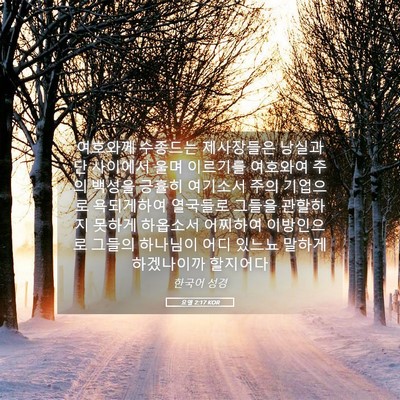 Picture 05 - 요엘 2:17 KOR - 여호와께 수종드는 제사장들은 - Bible Verse Picture