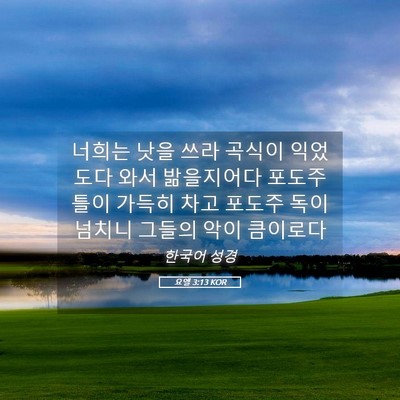Picture 05 - 요엘 3:13 KOR - 너희는 낫을 쓰라 곡식이 익었도다 - Bible Verse Picture