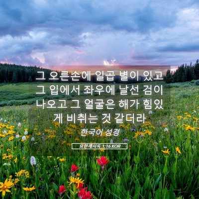 Picture 05 - 요한계시록 1:16 KOR - 그 오른손에 일곱 별이 있고 그 - Bible Verse Picture