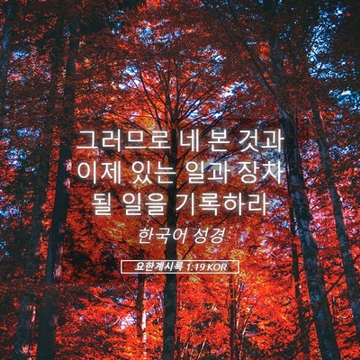 Picture 05 - 요한계시록 1:19 KOR - 그러므로 네 본 것과 이제 있는 일과 - Bible Verse Picture