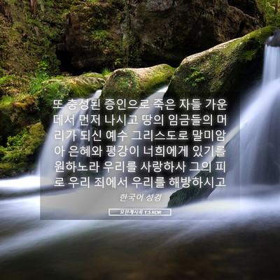 Picture 05 - 요한계시록 1:5 KOR - 또 충성된 증인으로 죽은 자들 - Bible Verse Picture