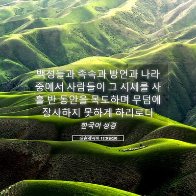 Picture 05 - 요한계시록 11:9 KOR - 백성들과 족속과 방언과 나라 중에서 - Bible Verse Picture