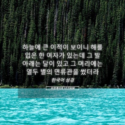 Picture 05 - 요한계시록 12:1 KOR - 하늘에 큰 이적이 보이니 해를 입은 - Bible Verse Picture