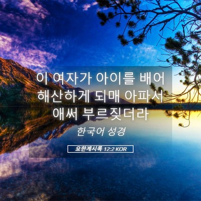 Picture 05 - 요한계시록 12:2 KOR - 이 여자가 아이를 배어 해산하게 - Bible Verse Picture