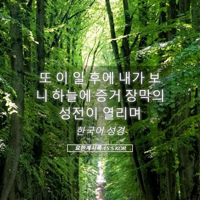 Picture 05 - 요한계시록 15:5 KOR - 또 이 일 후에 내가 보니 하늘에 증거 - Bible Verse Picture