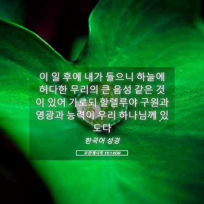 Picture 05 - 요한계시록 19:1 KOR - 이 일 후에 내가 들으니 하늘에 - Bible Verse Picture
