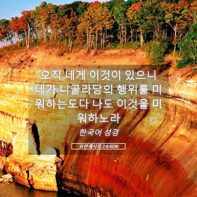 Picture 05 - 요한계시록 2:6 KOR - 오직 네게 이것이 있으니 네가 - Bible Verse Picture
