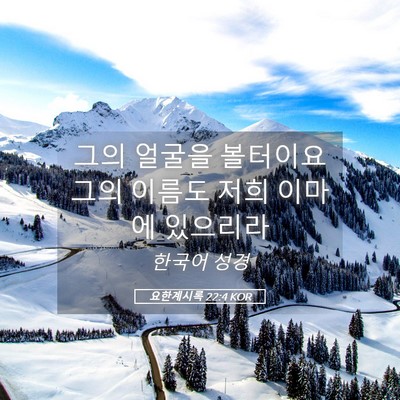 Picture 05 - 요한계시록 22:4 KOR - 그의 얼굴을 볼터이요 그의 이름도 - Bible Verse Picture