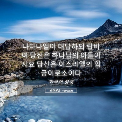 Picture 05 - 요한복음 1:49 KOR - 나다나엘이 대답하되 랍비여 당신은 - Bible Verse Picture