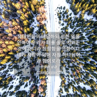 Picture 05 - 요한복음 10:33 KOR - 유대인들이 대답하되 선한 일을 - Bible Verse Picture