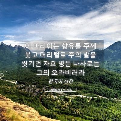 Picture 05 - 요한복음 11:2 KOR - 이 마리아는 향유를 주께 붓고 - Bible Verse Picture