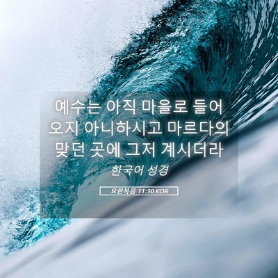 Picture 05 - 요한복음 11:30 KOR - 예수는 아직 마을로 들어오지 - Bible Verse Picture