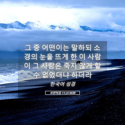 Picture 05 - 요한복음 11:37 KOR - 그 중 어떤이는 말하되 소경의 눈을 - Bible Verse Picture