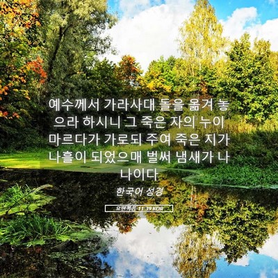 Picture 05 - 요한복음 11:39 KOR - 예수께서 가라사대 돌을 옮겨 놓으라 - Bible Verse Picture