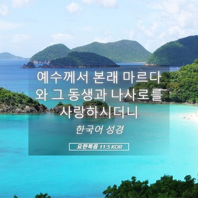 Picture 05 - 요한복음 11:5 KOR - 예수께서 본래 마르다와 그 동생과 - Bible Verse Picture