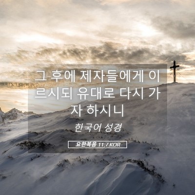 Picture 05 - 요한복음 11:7 KOR - 그 후에 제자들에게 이르시되 유대로 - Bible Verse Picture