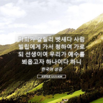 Picture 05 - 요한복음 12:21 KOR - 저희가 갈릴리 벳새다 사람 빌립에게 - Bible Verse Picture