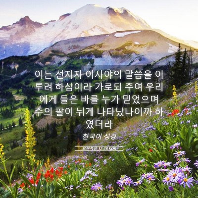 Picture 05 - 요한복음 12:38 KOR - 이는 선지자 이사야의 말씀을 이루려 - Bible Verse Picture