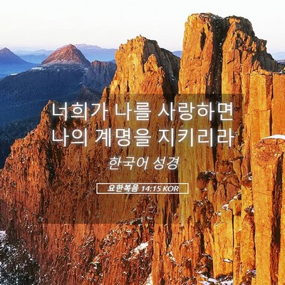 Picture 05 - 요한복음 14:15 KOR - 너희가 나를 사랑하면 나의 계명을 - Bible Verse Picture