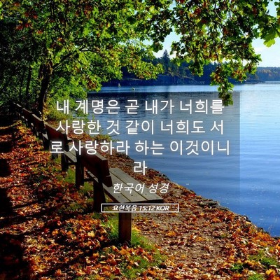 Picture 05 - 요한복음 15:12 KOR - 내 계명은 곧 내가 너희를 사랑한 것 - Bible Verse Picture